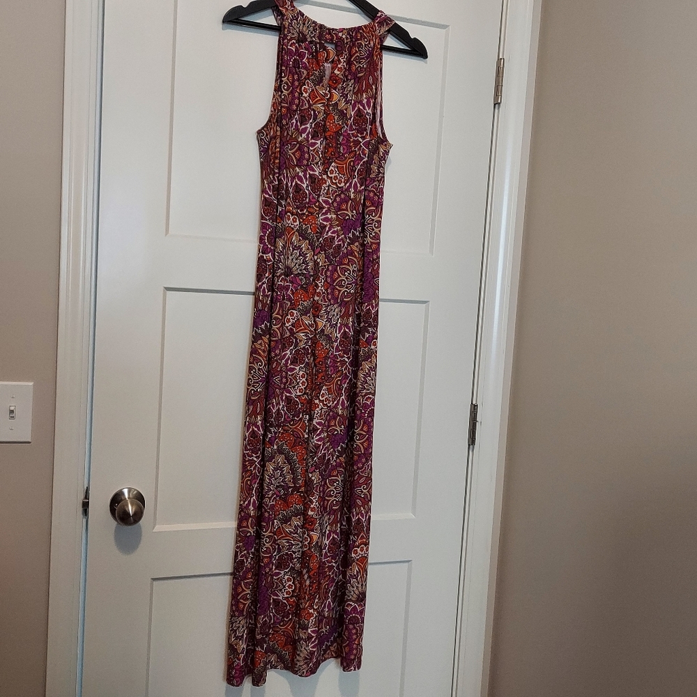 Anne Klein Floral Sleeveless Maxi Dress Size 10 NEW